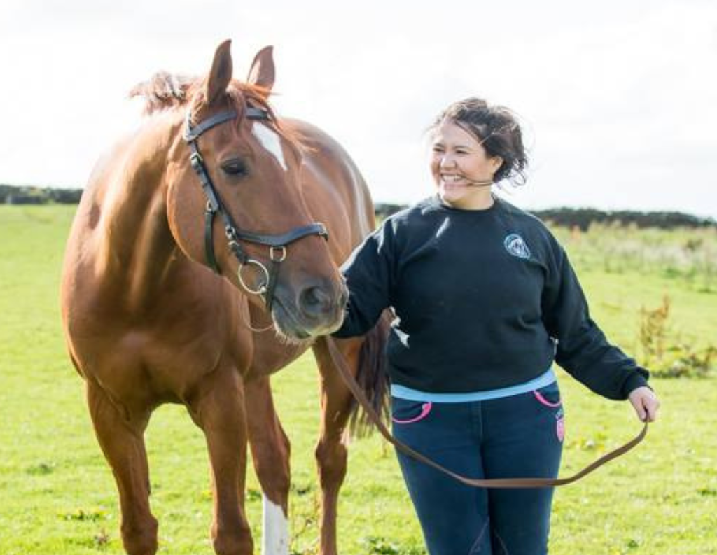 Image JJ a horse and Rachel